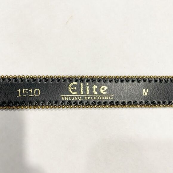Vintage Elite Belt Made In USA Tapestry Leather Embellished Color Block M Women - Picture 8 of 8